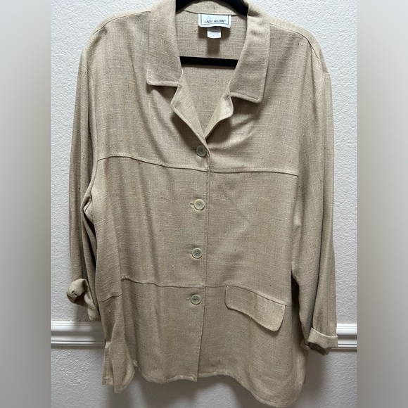 Lady Hazan 22W linen jacket unlined - Picture 1 of 6
